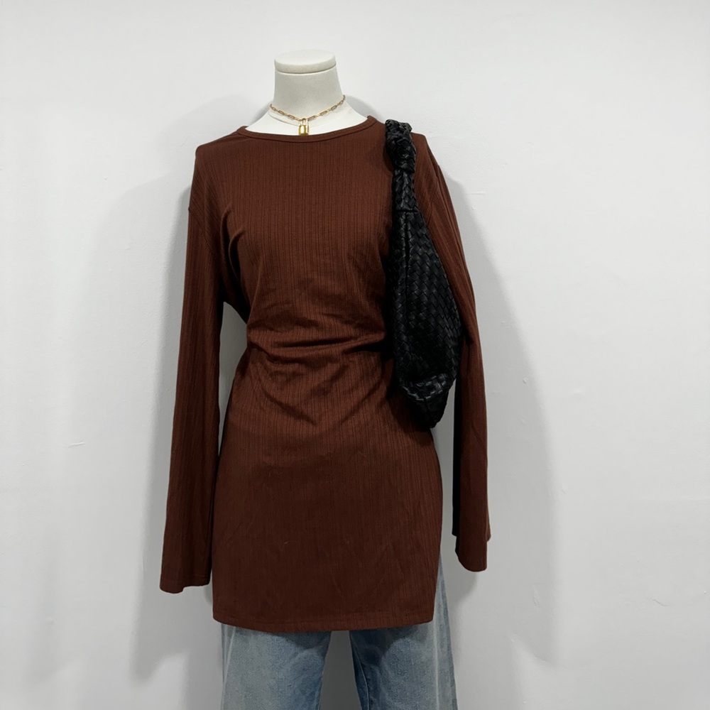 Long brown long sleeve top